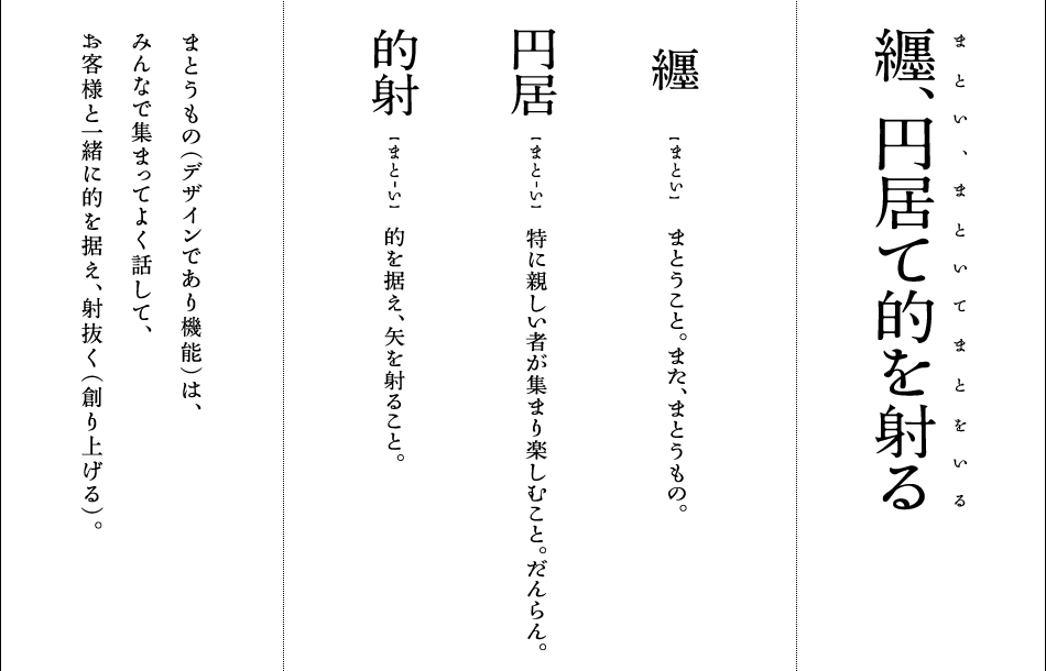 纏、円居て的を射る。